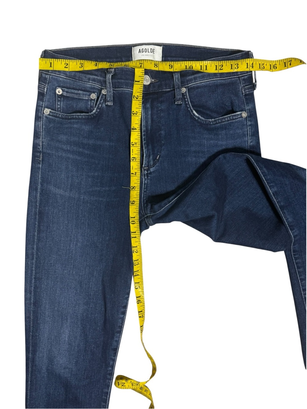 AGOLDE Sophie High Rise Crop Skinny Jeans Dark Wash Size 27 - Picture 3 of 7